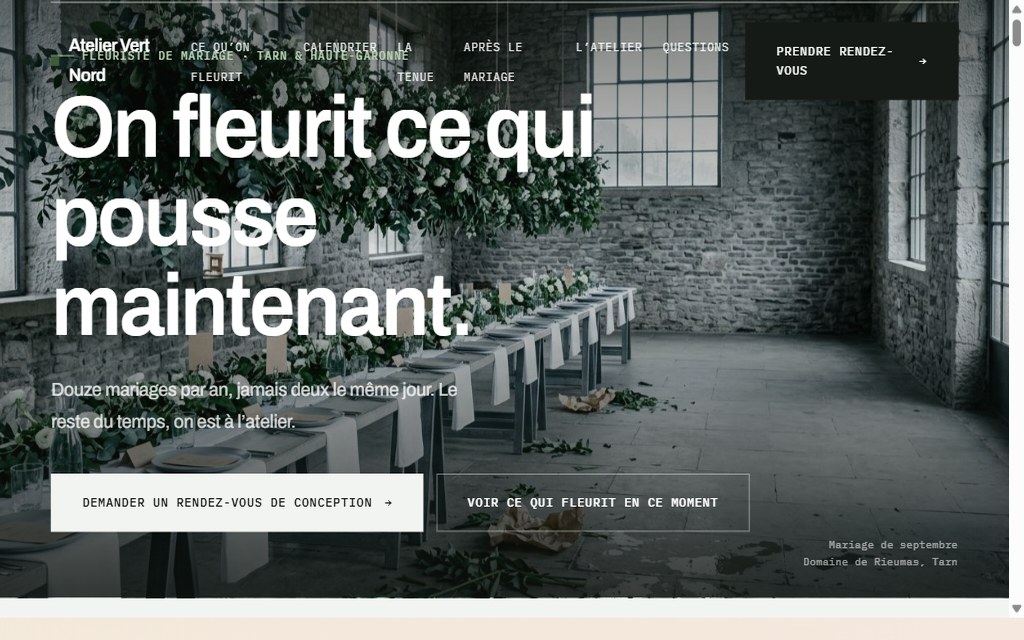Un détail du site Fleuriste
